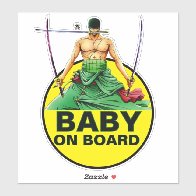 Pegatina Zoro baby a bordo (Hoja)