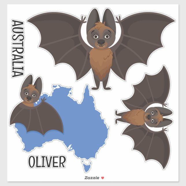 Pegatina Zorro kalong volador australiano (Hoja)