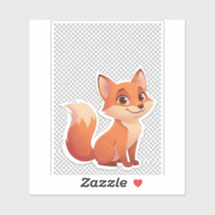 Pegatina Zorro Naranja de Dibujos Animados Adorable