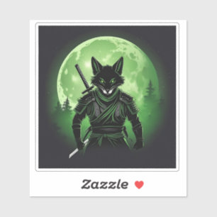 Pegatina Zorro negro de silueta