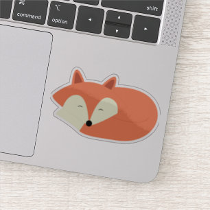 Pegatina Zorro Rojo Bebé Dormido