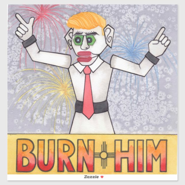 Pegatina Zozobra Old Man Gloom Santa Fe, NM Tradition Stick (Hoja)