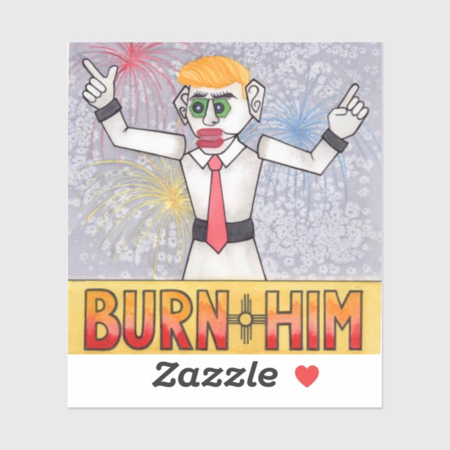 Pegatina Zozobra Viejo Hombre Gloom Santa Fe, Tradición NM (Hoja)