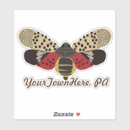 Pegatina Zumbido de Lanternfly localizado Souvenir personal
