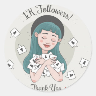 pegatinas 1k seguidores gracias
