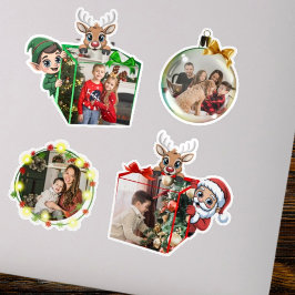 Pegatinas 3D divertidas de Navidad para fotos fami
