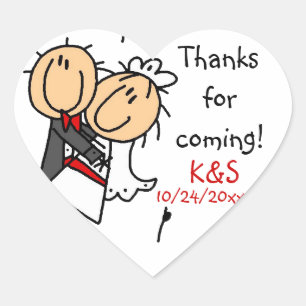 Pegatinas a favor de la boda de StickFigura