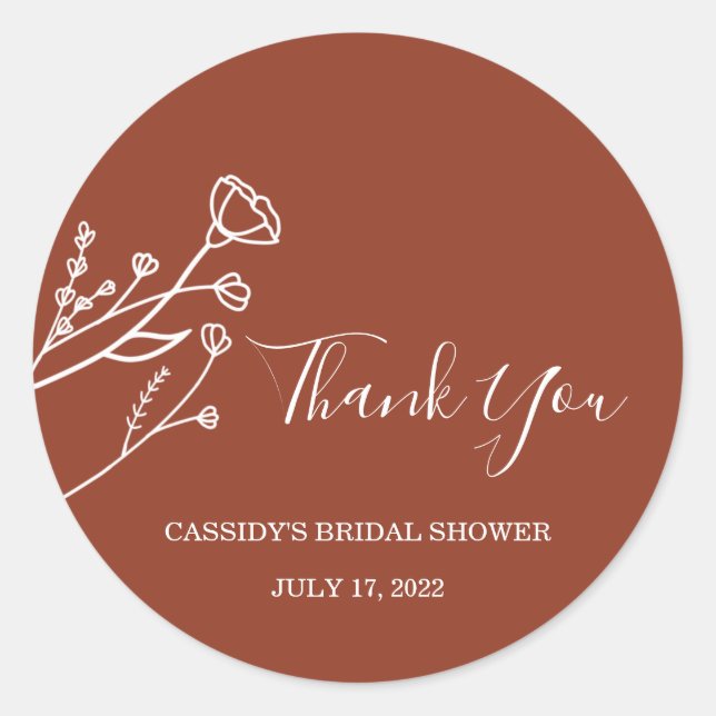 Pegatinas a favor de la ducha de novia (Anverso)