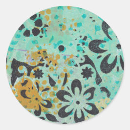 Pegatinas abstractos azules y amarillos