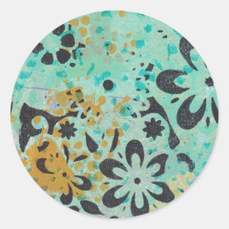 Pegatinas abstractos azules y amarillos