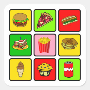 Pegatinas adictos a la comida rápida
