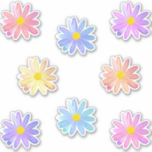 Pegatinas adorables de flores de margarita