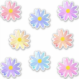 Pegatinas adorables de flores de margarita