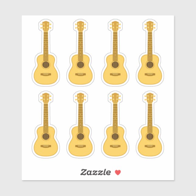 Pegatinas Adorables de Ukulele (Hoja)