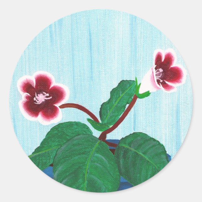 Pegatinas africanos de flores violetas (Anverso)