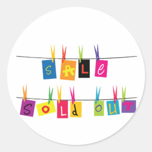 Pegatinas agotados del Rótulo