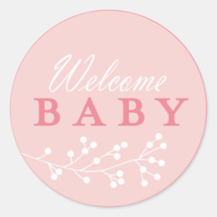 Pegatinas agradables de Baby Shower de los rosas