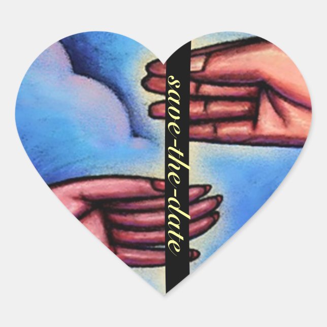 PEGATINAS ahorran la mano en el corazón de SD (Anverso)