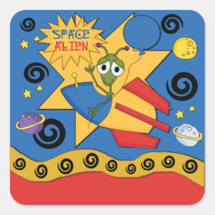 Pegatinas alienígenas del espacio