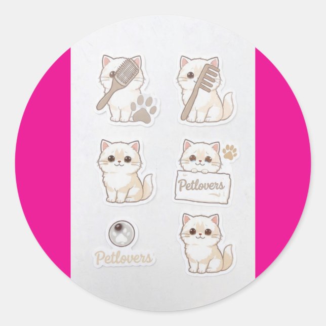 Pegatinas amantes de las mascotas aseo  (Anverso)