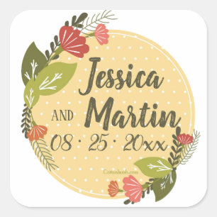 Pegatinas amarillo crema de mantequilla