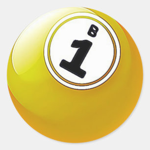 Pegatinas amarillos de la bola del BINGO