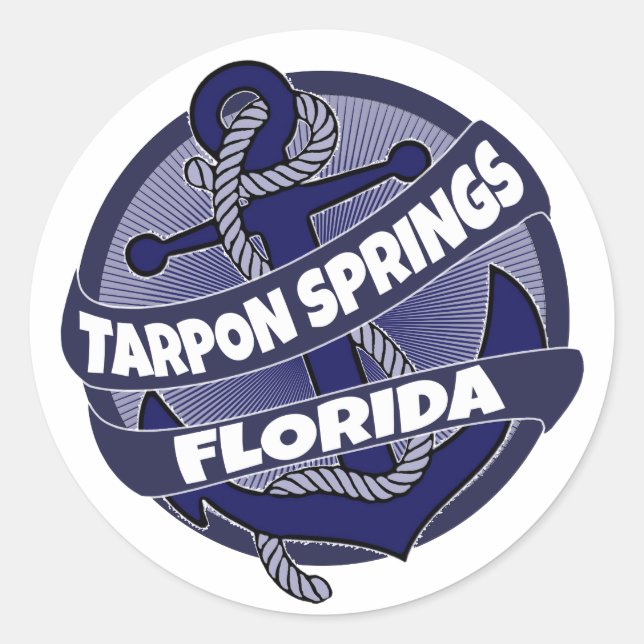 Pegatinas ancestrales de Tarpon Springs Florida (Anverso)