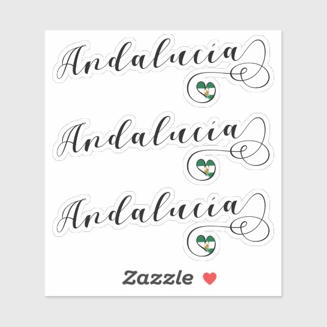 Pegatinas andaluces de bandera cardíaca, Andalucía (Hoja)