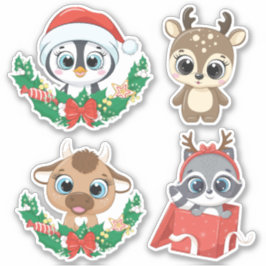 Pegatinas animales de Navidades inteligentes