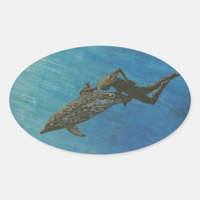 Pegatinas antiparachoques bubblepacífico, delfines (Anverso)