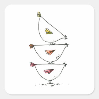 Pegatinas apilados de la plaza de pollos