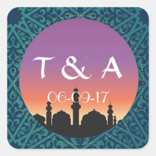 Pegatinas árabes resplandecen los favores de la Pl