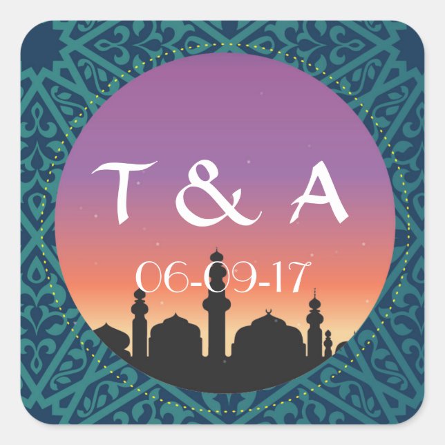 Pegatinas árabes resplandecen los favores de la Pl (Anverso)