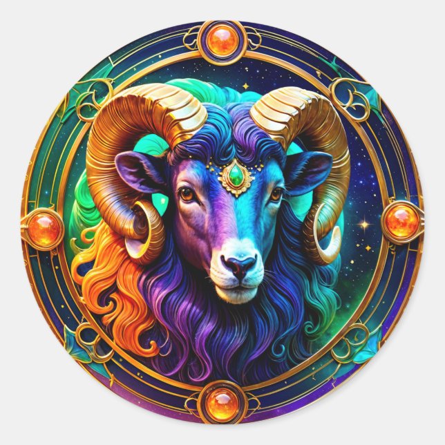 Pegatinas Aries Zodiac, Zodiaco Celeste (Anverso)