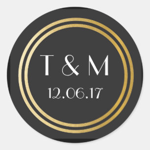 Pegatinas Art Deco de los años 1920 Black Gold Rou