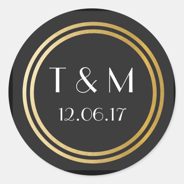 Pegatinas Art Deco de los años 1920 Black Gold Rou (Anverso)