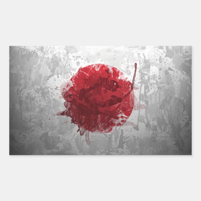 Pegatinas artísticos de la bandera japonesa de Gua (Anverso)