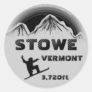 Pegatinas artísticos de snowboard gris Stowe Vermo