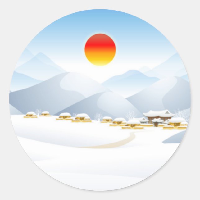 Pegatinas asiáticos del Sol Invierno (Anverso)