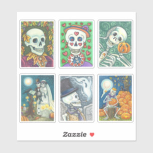 PEGATINAS ASORCIADOS DE WHIMSY SKULL, SKELETON MUE