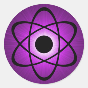 Pegatinas atómicos de Nerdy, morado