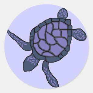 pegatinas Azulado-púrpuras de la tortuga de mar d