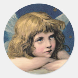 Pegatinas azules de la obra clásica del ángel del