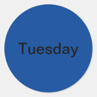 Pegatinas azules del día de la semana del martes