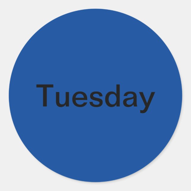 Pegatinas azules del día de la semana del martes (Anverso)