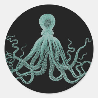 Pegatinas azules del pulpo
