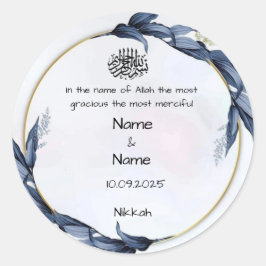 Pegatinas azules florales para nikkah