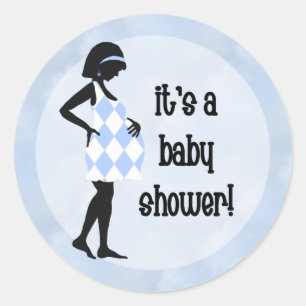 Pegatinas azules para baby shower