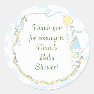 Pegatinas Baby Shower Amarillo/Castillo de 1/2" o