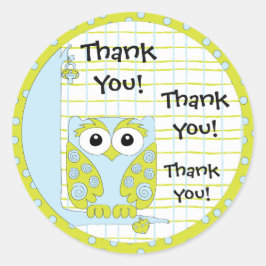 Pegatinas Baby Shower Blue/Owl de 1/2" o 3"